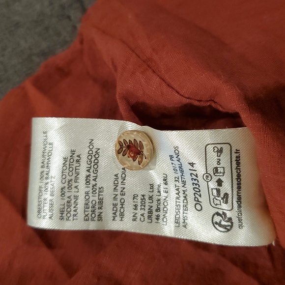 Anthroropologie BOHO Pilcro LongSleeve Mock-Neck Swing Orange Mini Midi Dress 2X - Picture 10 of 13